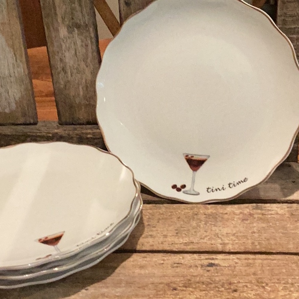 Godinger “Espresso Nights” Snack/Appetizer Plates - set of 4